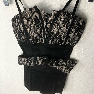 OhYes Lace Floral Print Bustier Top